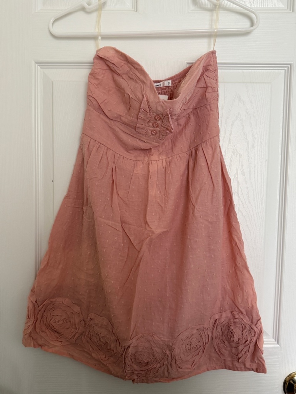 Strapless Rose-Pink Floral Hem Sundress